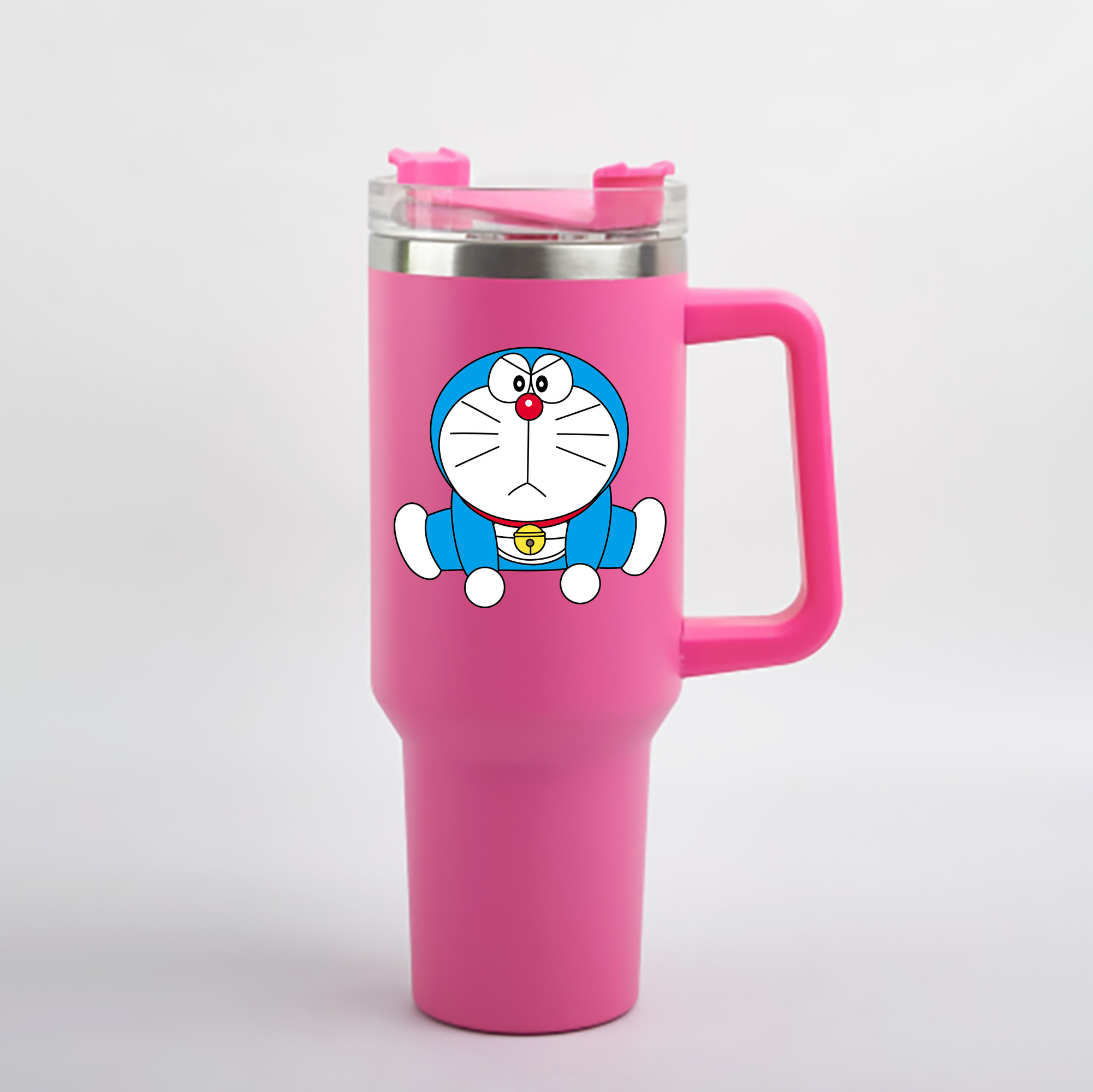 （画像用） ドラえもん Doraemon 1200mL車用タンブラー - クリスタルステッカー（プラスチックストロー付き）